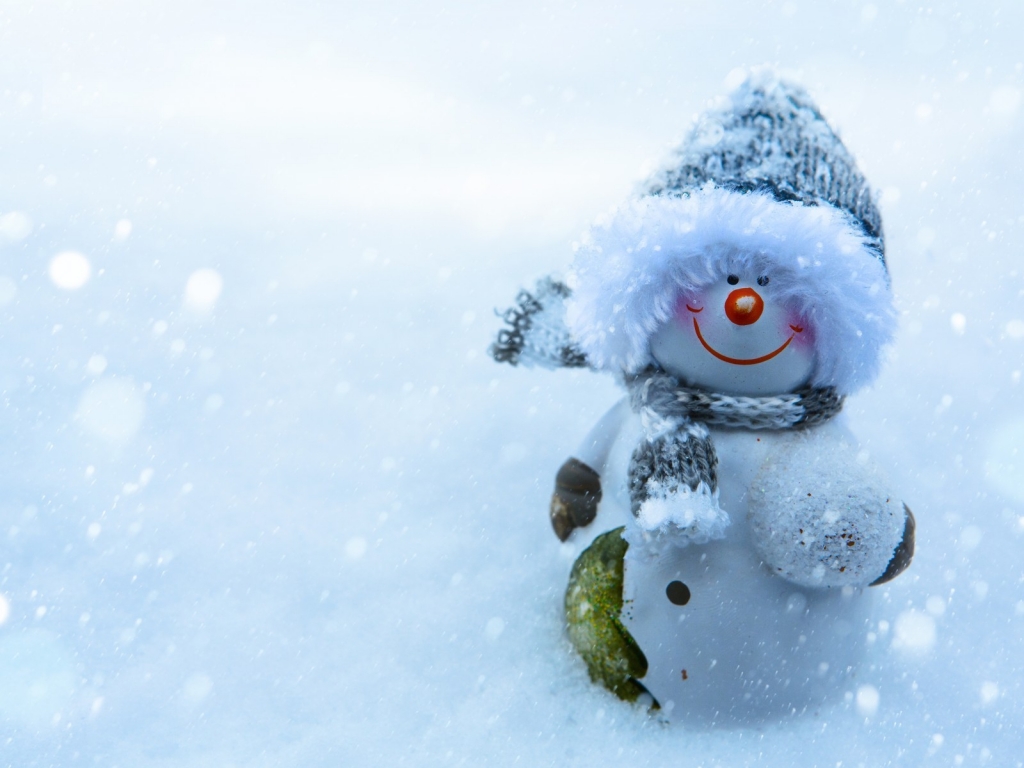 Snowman Smiling for 1024 x 768 resolution