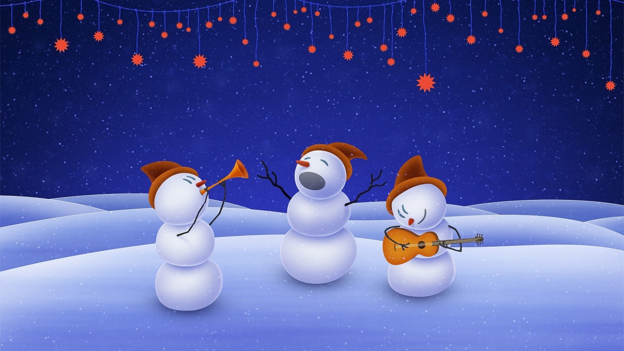 Snowmen Band for 1280 x 720 HDTV 720p resolution