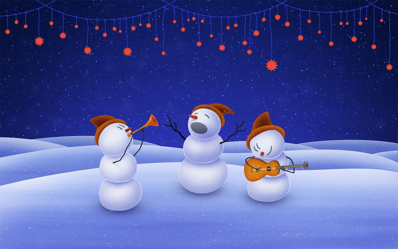 Snowmen Band for 1280 x 800 widescreen resolution