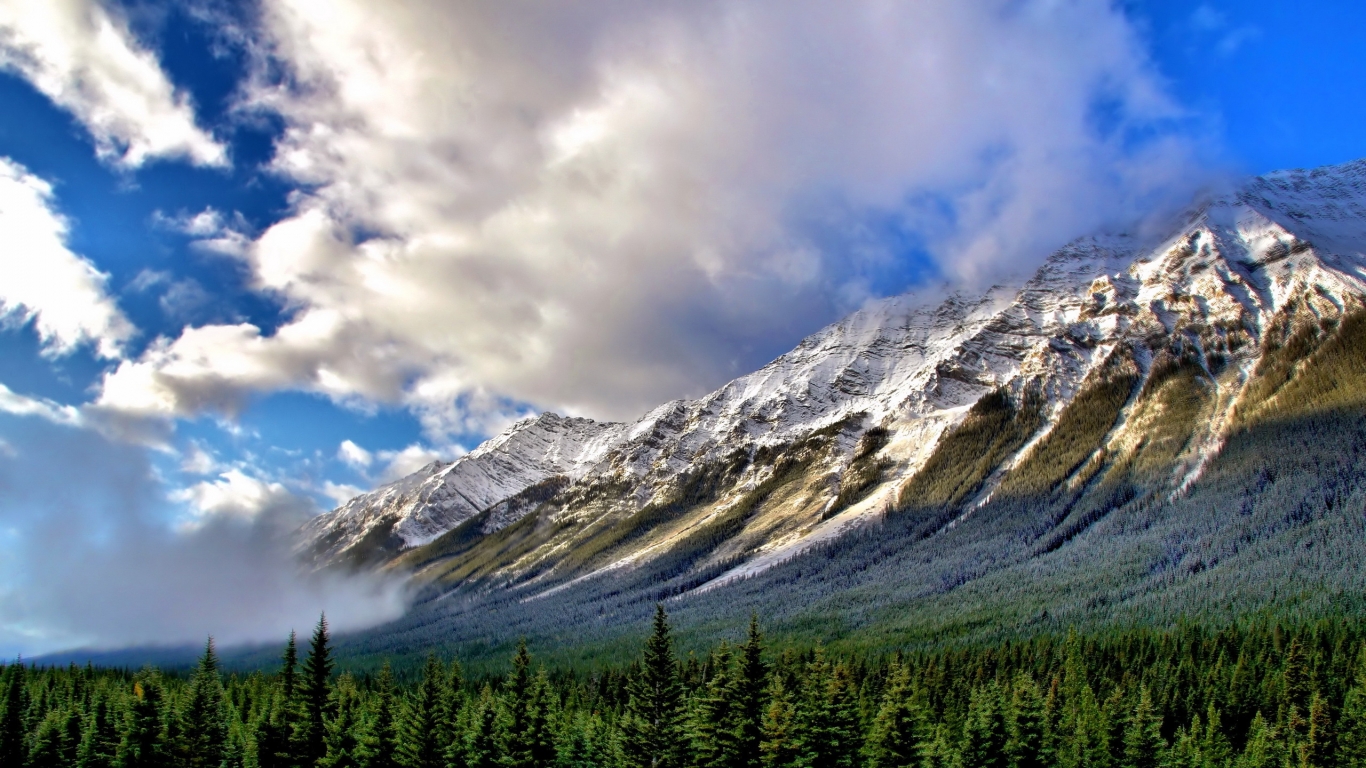 Snowy Mountains for 1366 x 768 HDTV resolution