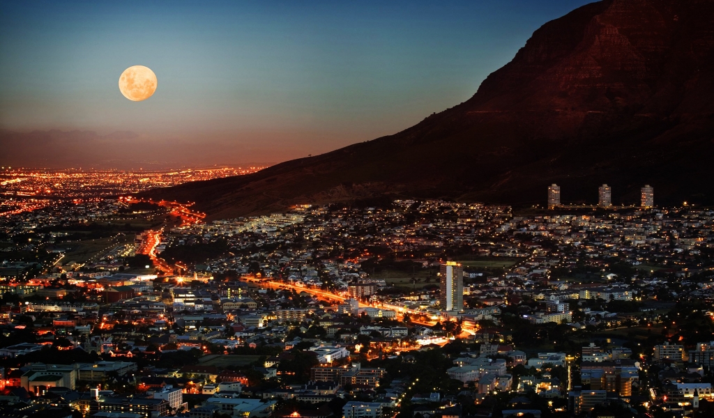 South Africa Night for 1024 x 600 widescreen resolution