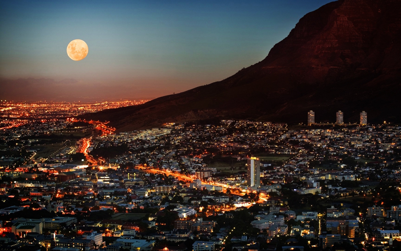 South Africa Night for 1280 x 800 widescreen resolution