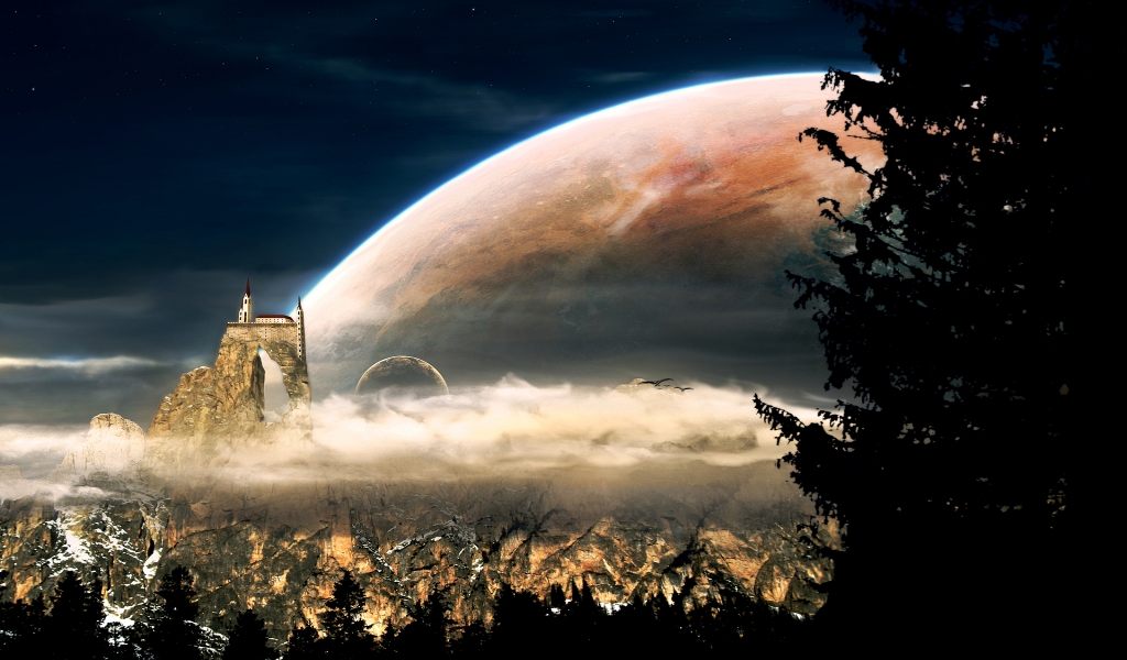 Space Castle for 1024 x 600 widescreen resolution