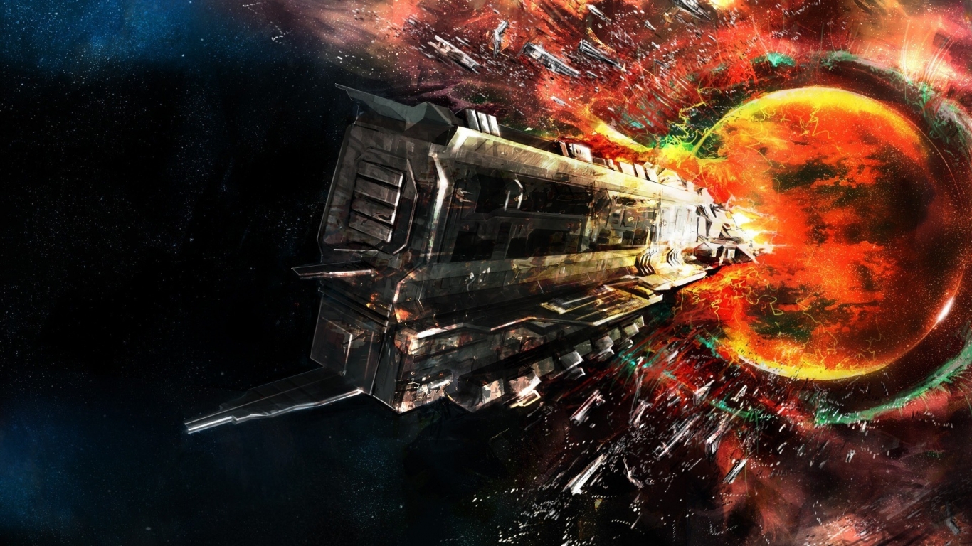 Space Crash for 1366 x 768 HDTV resolution