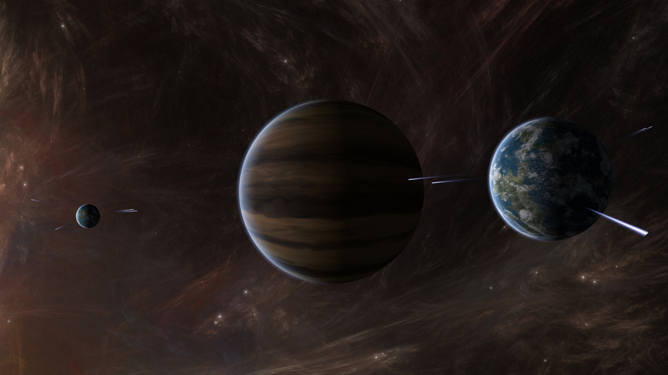 Space Planets Activity for 1366 x 768 HDTV resolution