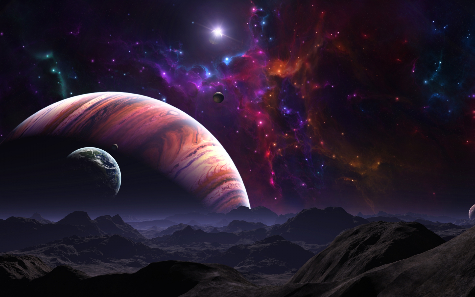 Space World View for 1920 x 1200 widescreen resolution