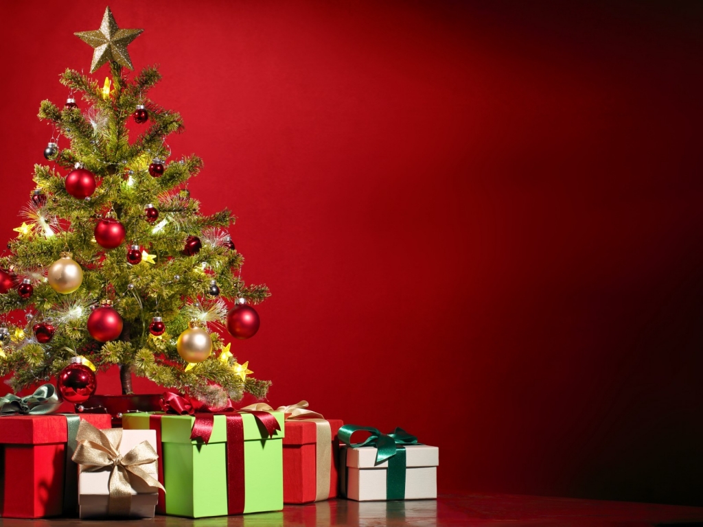 Special Christmas Tree and Gifts for 1024 x 768 resolution