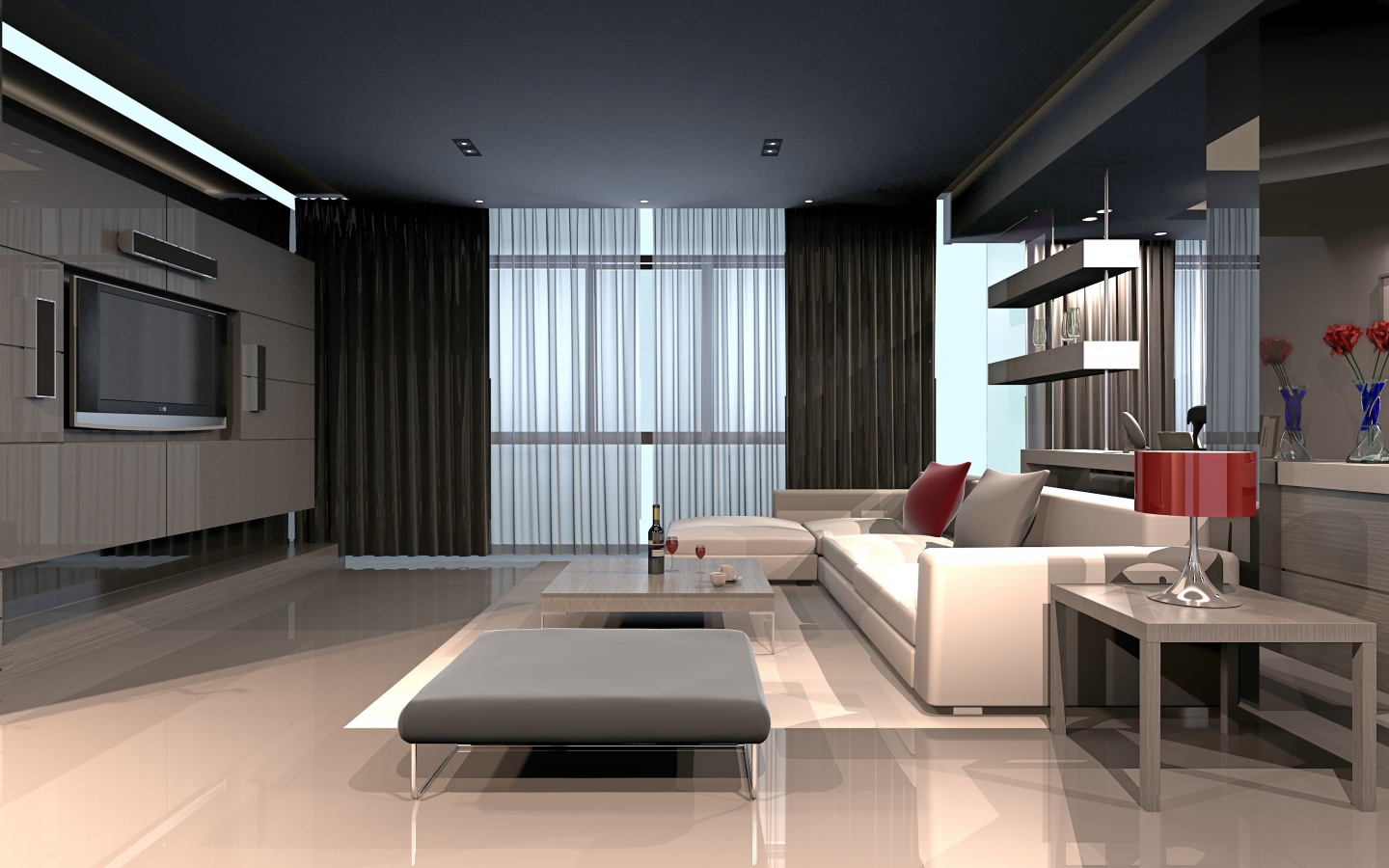 Spectacular Living Room Design 1440 x 900 widescreen Wallpaper