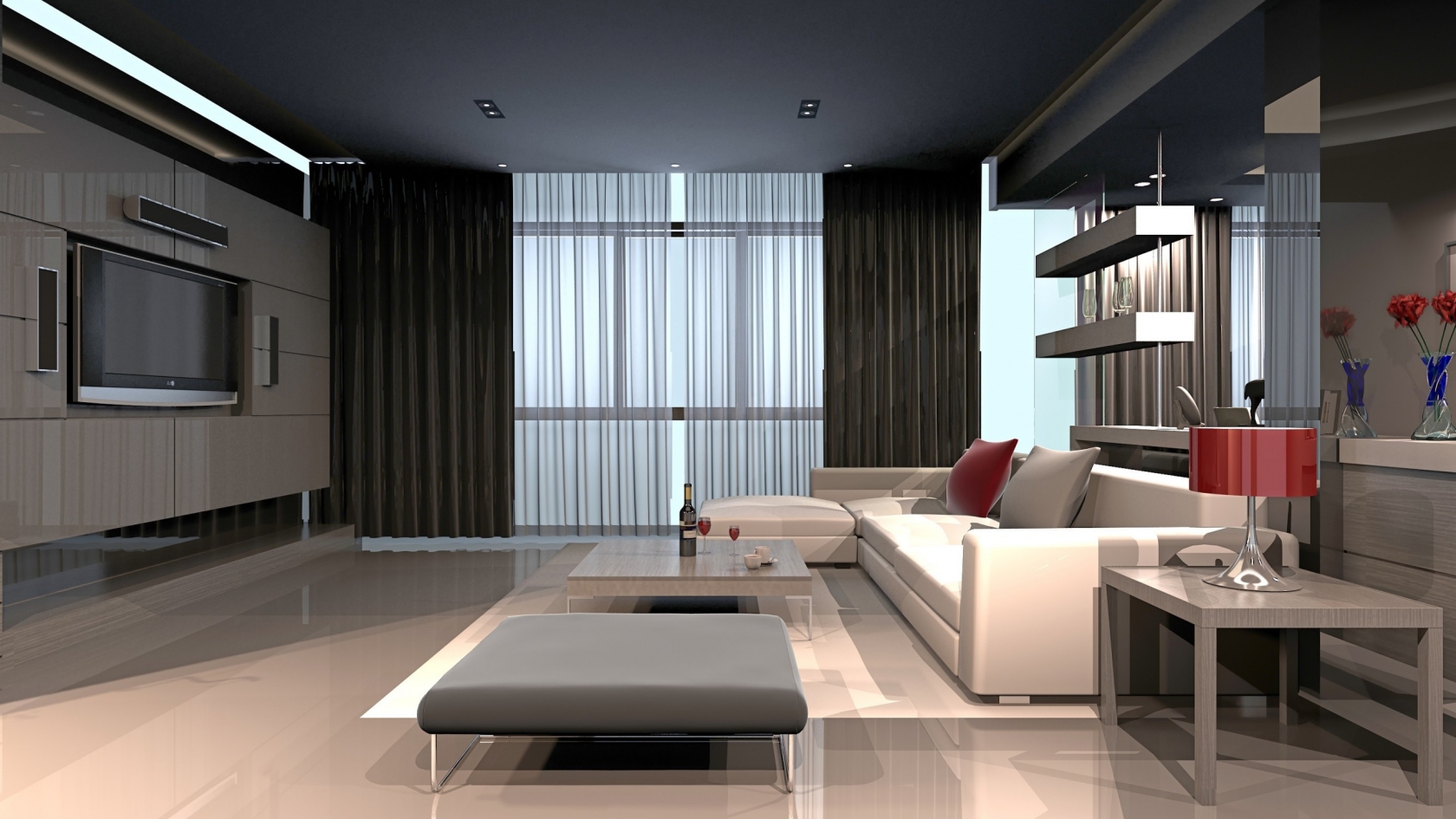 Spectacular Living Room Design for 1680 x 945 HDTV resolution