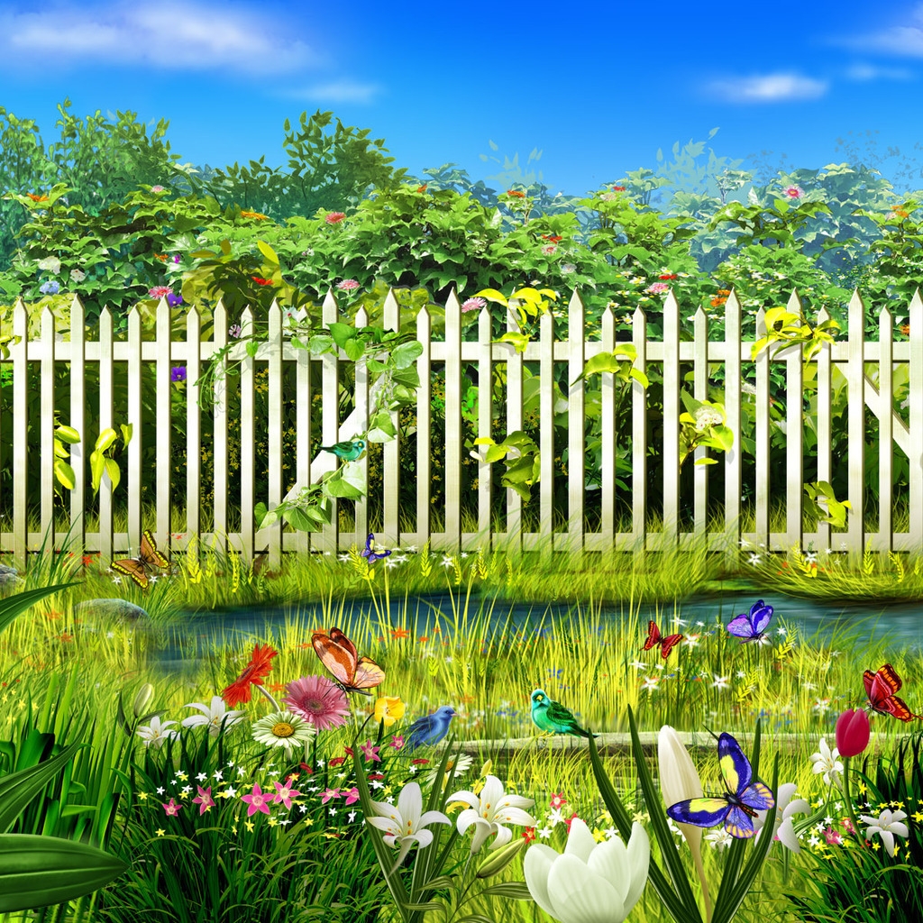Spring garden for 1024 x 1024 iPad resolution