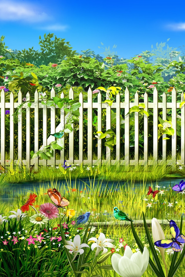 Spring garden for 640 x 960 iPhone 4 resolution