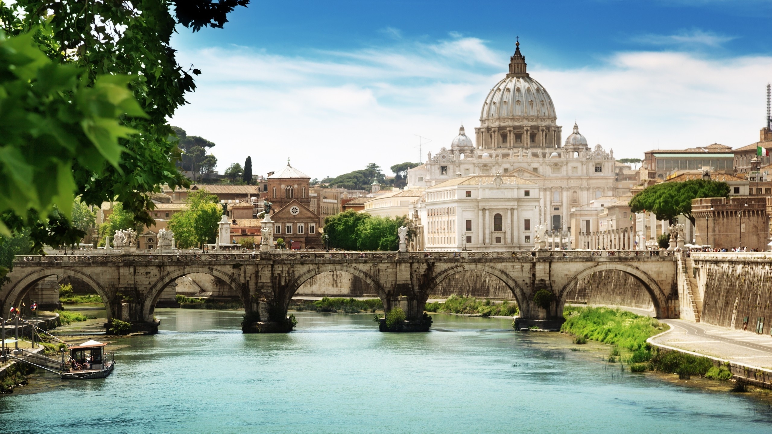 St Angelo Bridge Rome for 2560x1440 HDTV resolution