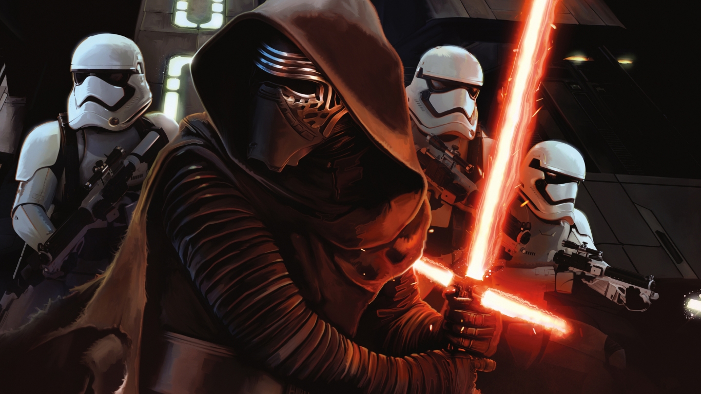 Star Wars The Force Awakens Anime for 1366 x 768 HDTV resolution
