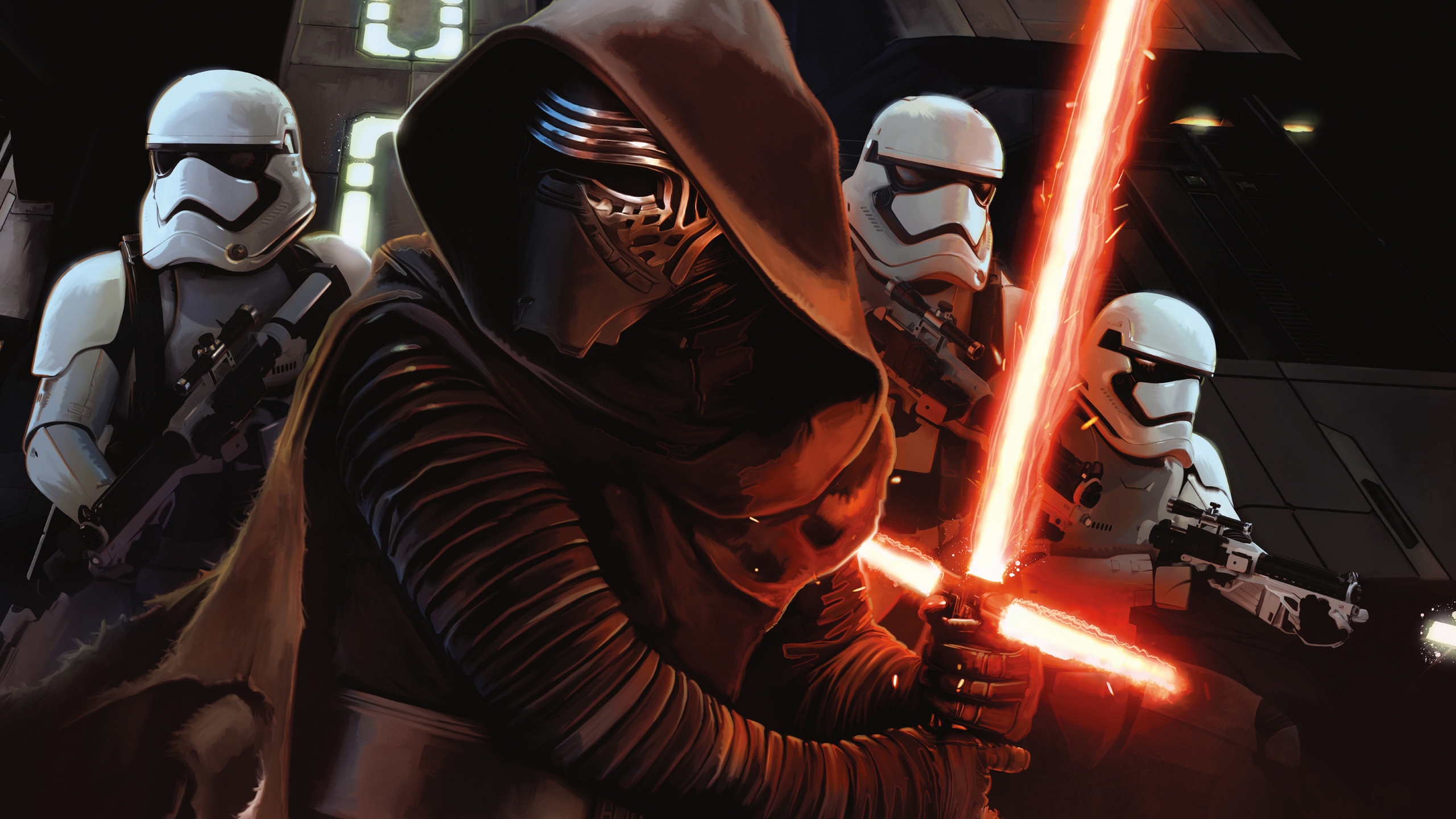 Star Wars The Force Awakens Anime for 2560x1440 HDTV resolution