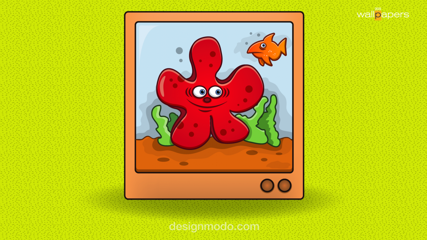Starfish Cartoon for 1366 x 768 HDTV resolution