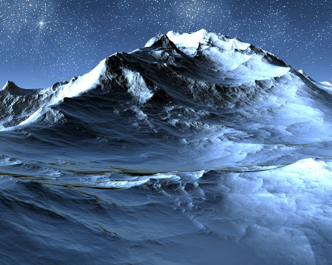 Stars Mountains for 1280 x 1024 resolution