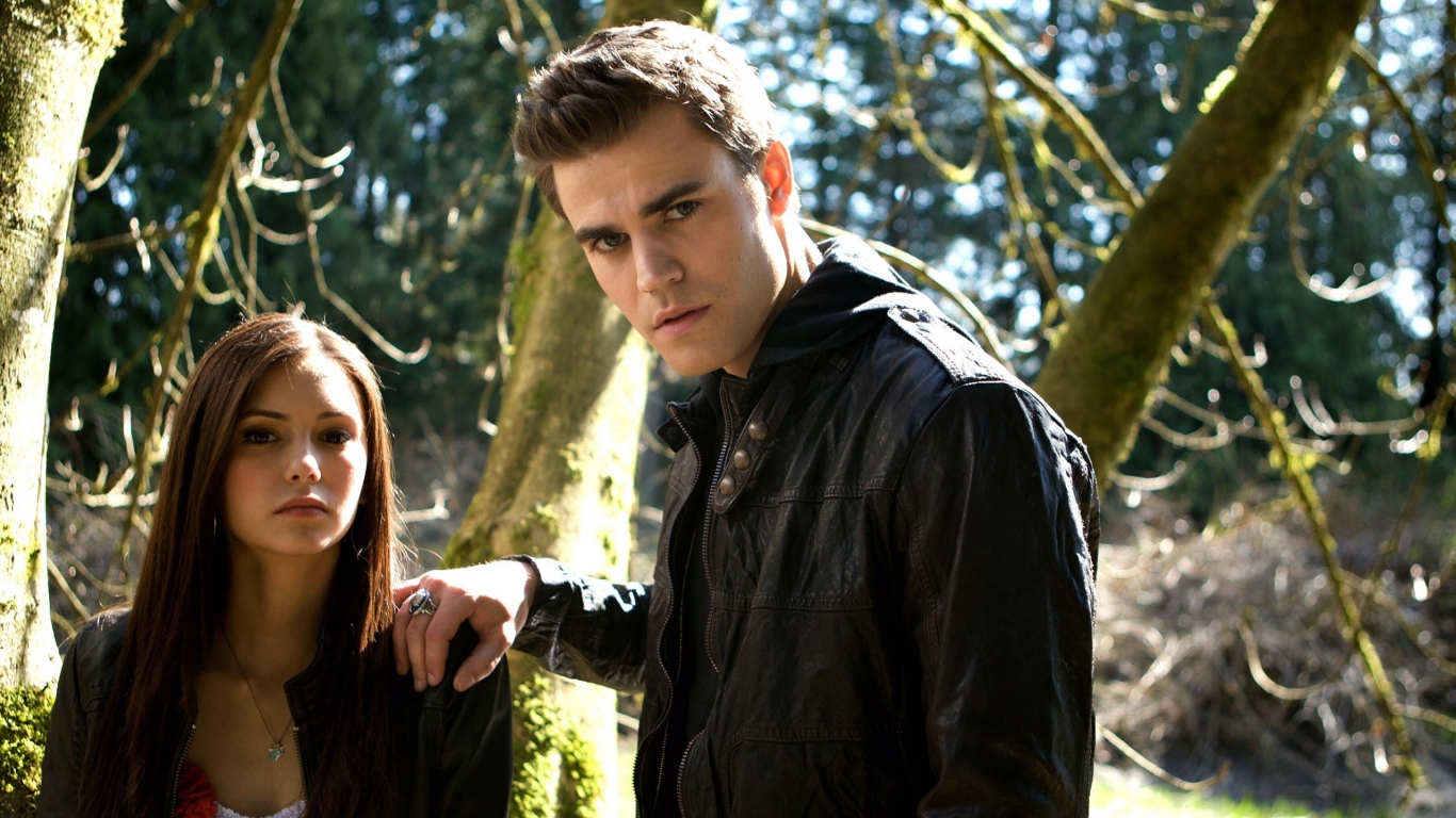 Stefan and Elena for 1366 x 768 HDTV resolution