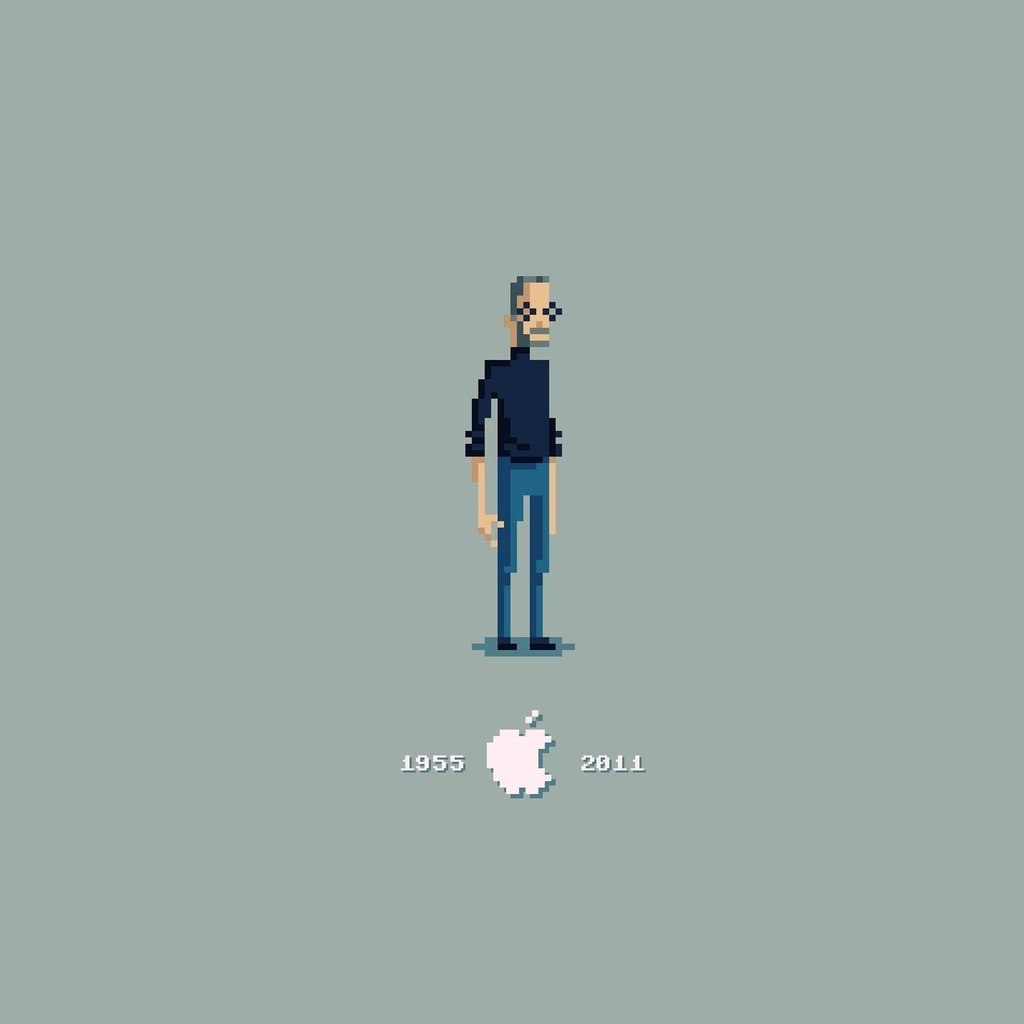 Steve Jobs Pixelated for 1024 x 1024 iPad resolution