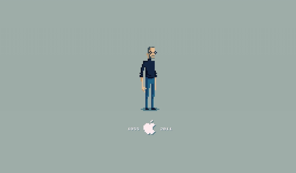 Steve Jobs Pixelated for 1024 x 600 widescreen resolution