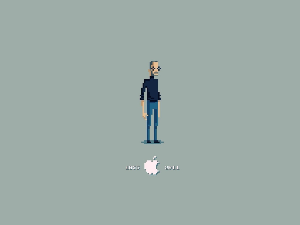 Steve Jobs Pixelated for 1024 x 768 resolution
