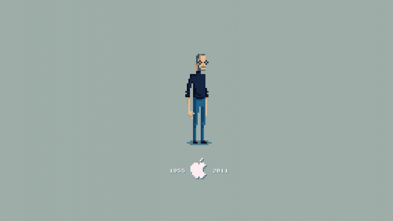 Steve Jobs Pixelated for 1366 x 768 HDTV resolution