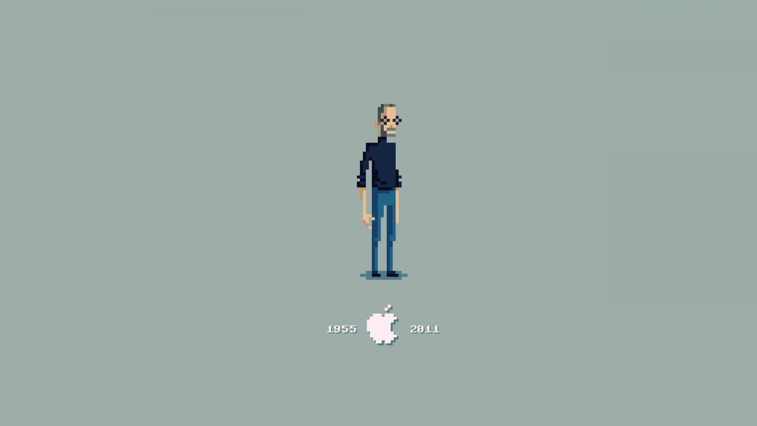 Steve Jobs Pixelated for 1536 x 864 HDTV resolution