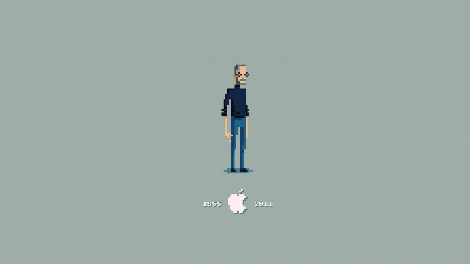 Steve Jobs Pixelated for 1600 x 900 HDTV resolution