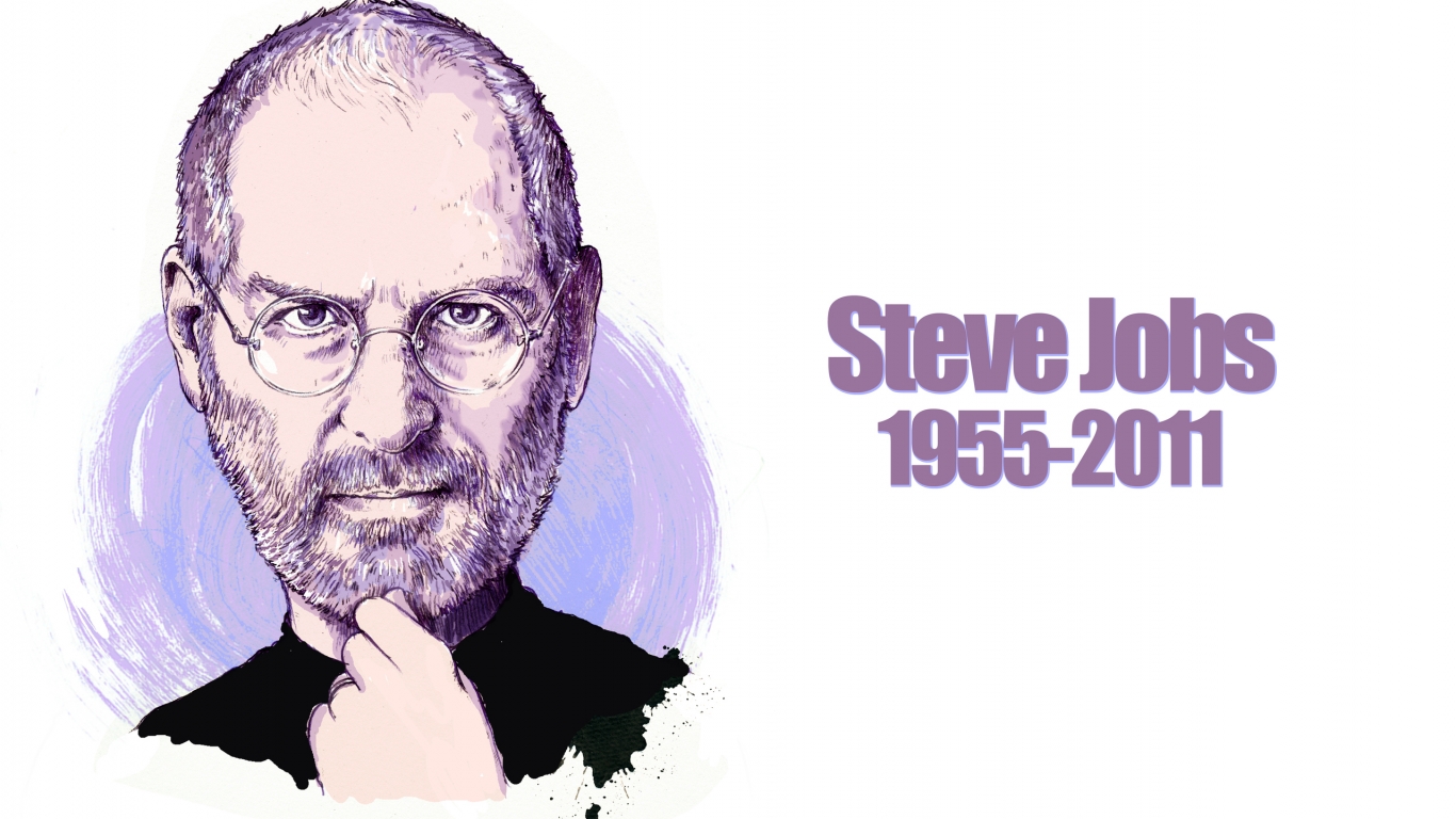 Steve Jobs Portrait for 1366 x 768 HDTV resolution