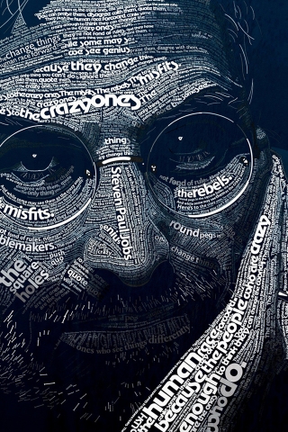 Steve Jobs Word Art for 320 x 480 iPhone resolution