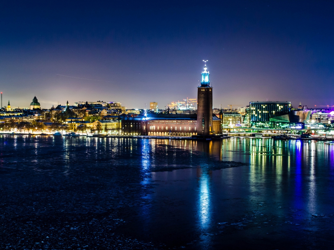 Stockholm Night View for 1152 x 864 resolution