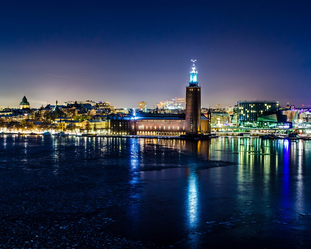 Stockholm Night View for 1280 x 1024 resolution