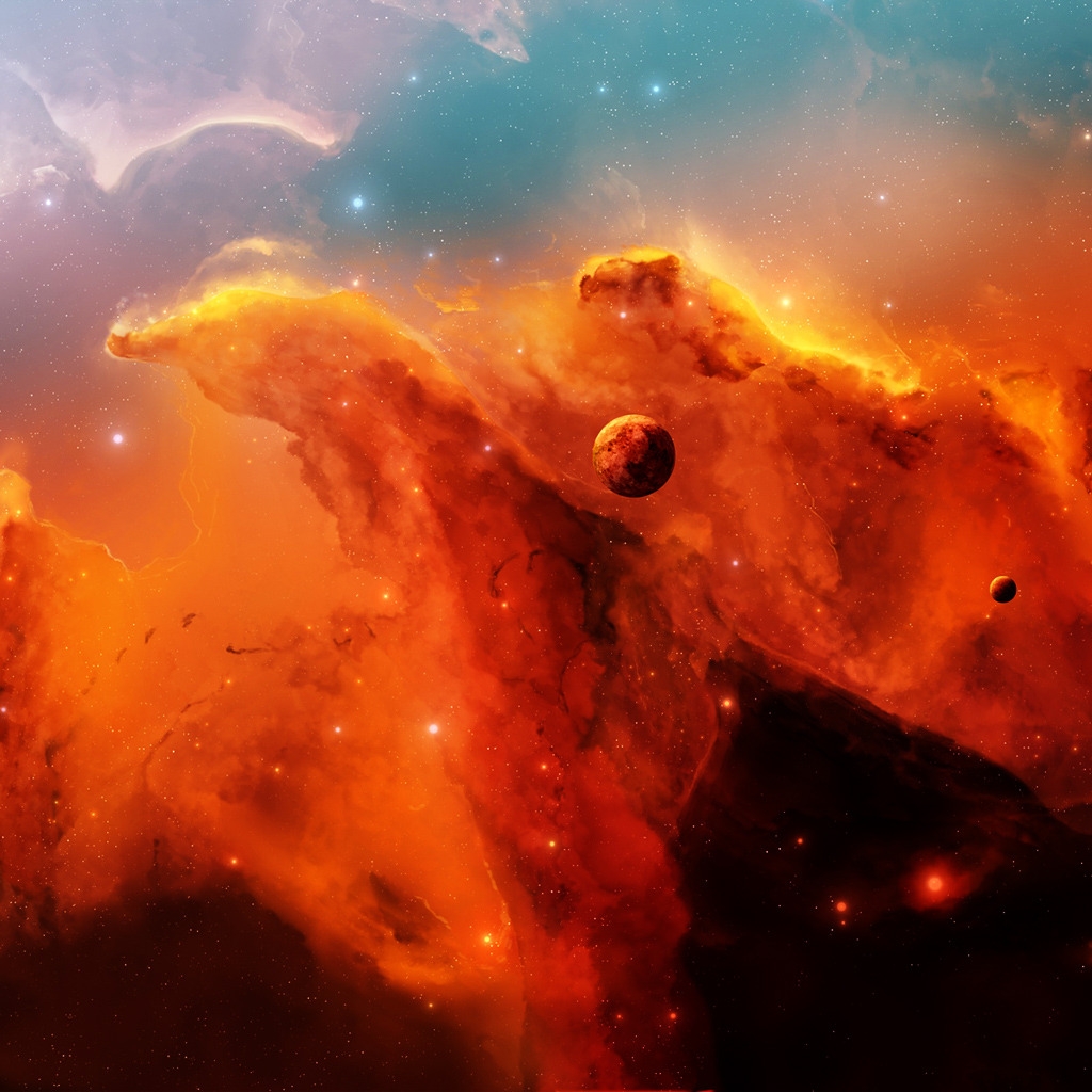 Stong Orange Nebula for 1024 x 1024 iPad resolution