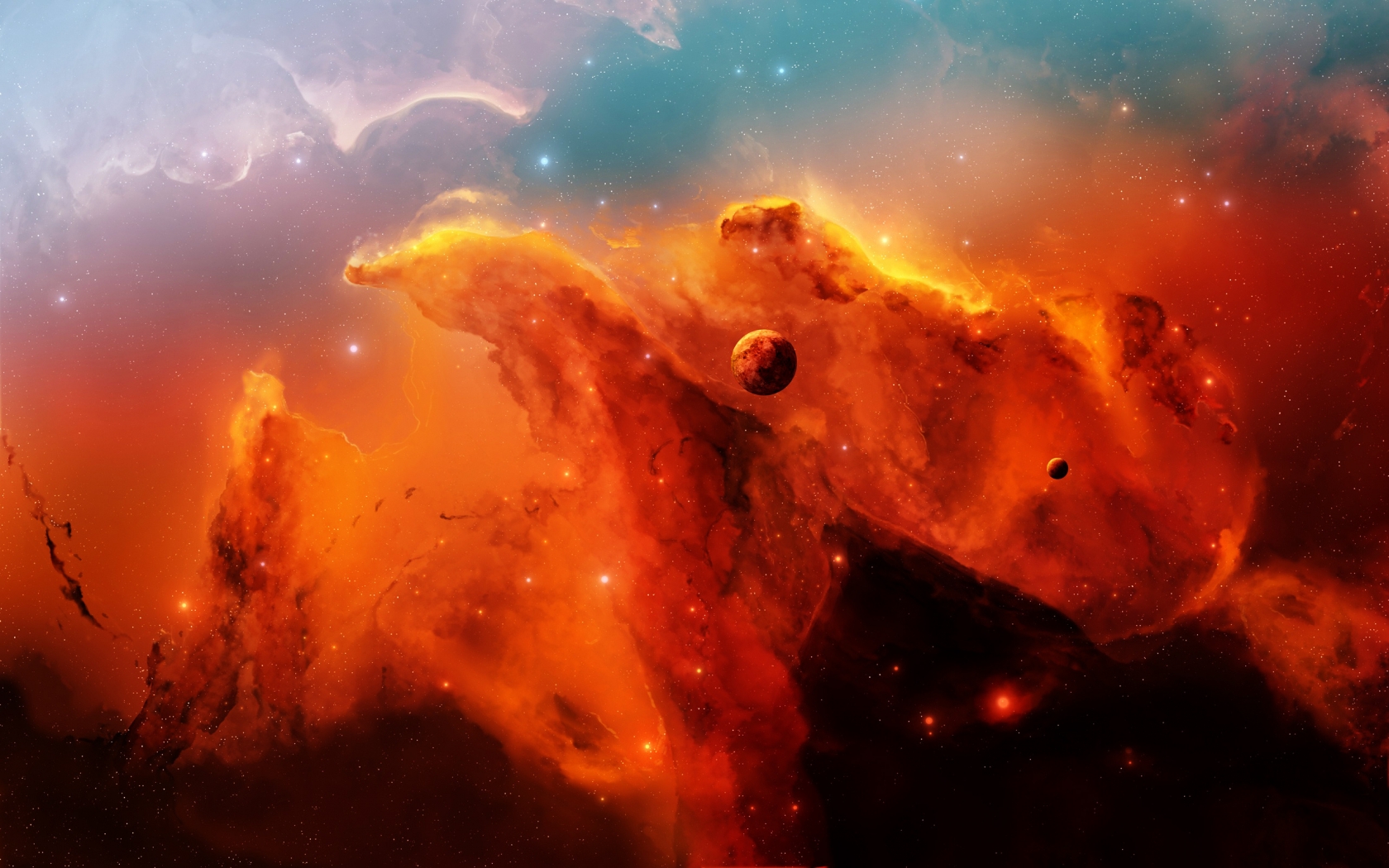 Stong Orange Nebula for 1680 x 1050 widescreen resolution