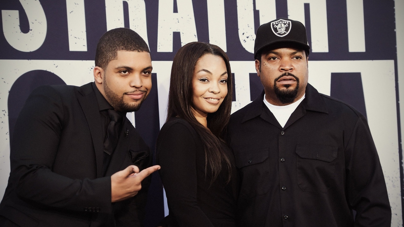 Straight Outta Compton O'Shea Jackson and Ice Cube for 1366 x 768 HDTV resolution