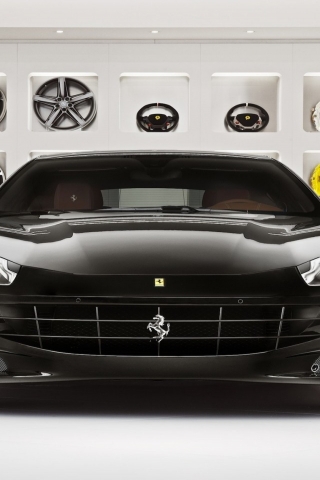 Stunning Black Ferrari FF for 320 x 480 iPhone resolution