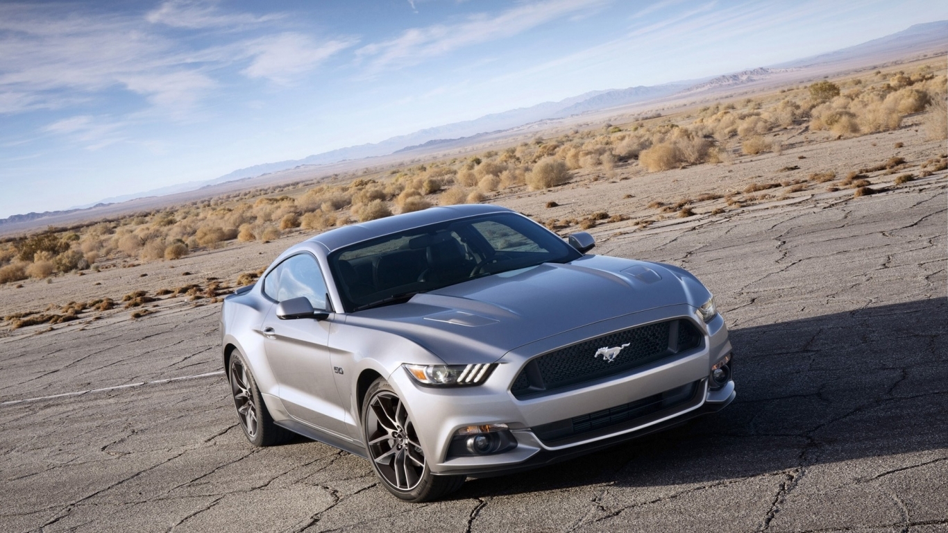 Stunning Grey Ford Mustang for 1366 x 768 HDTV resolution