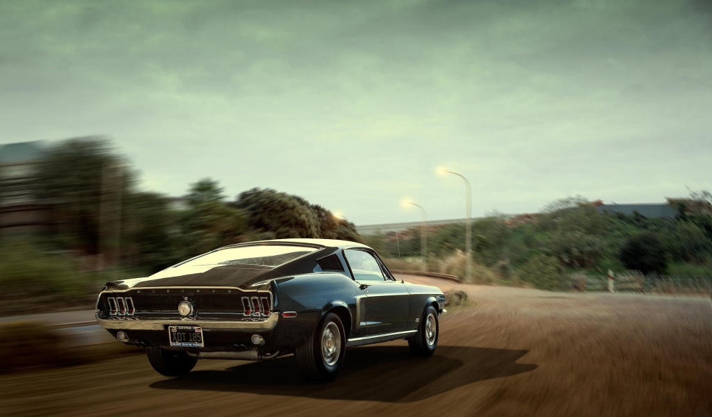 Stunning Old Mustang for 1024 x 600 widescreen resolution