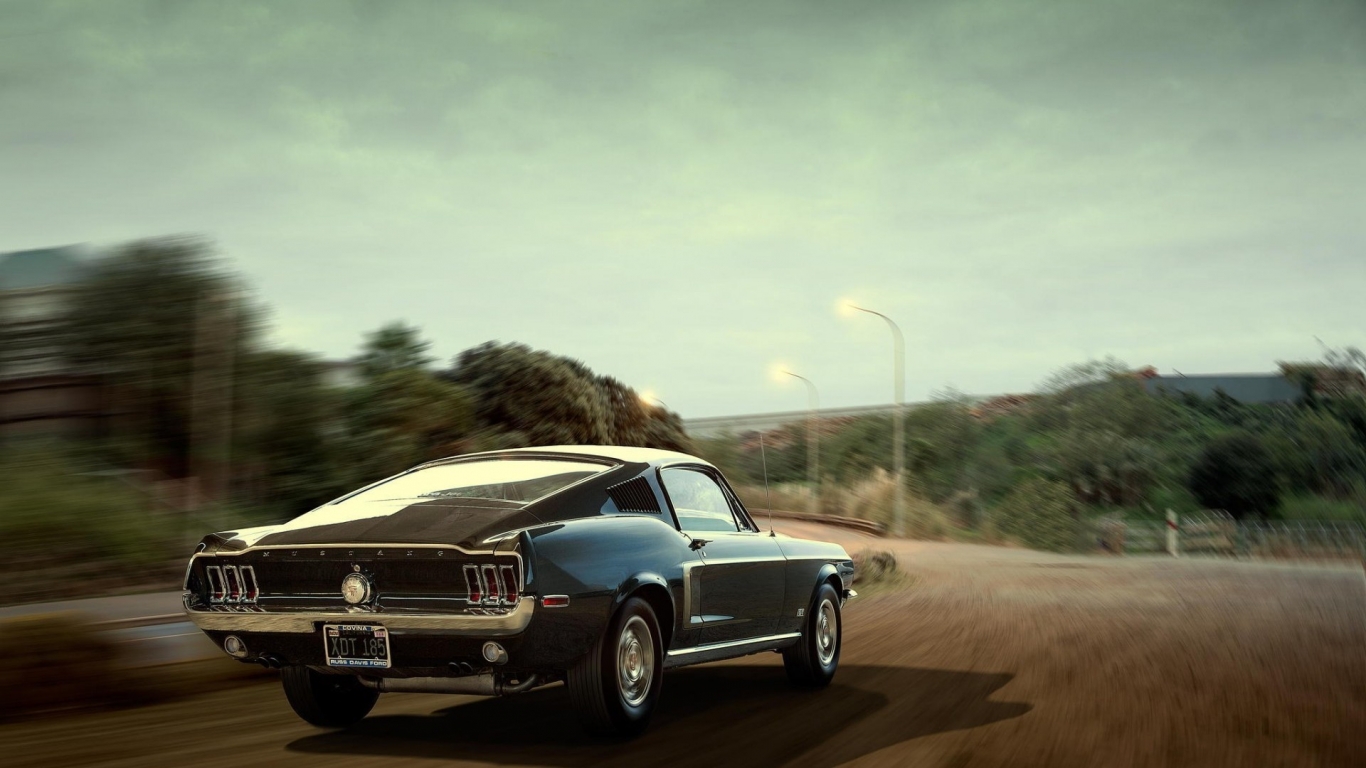 Stunning Old Mustang for 1366 x 768 HDTV resolution