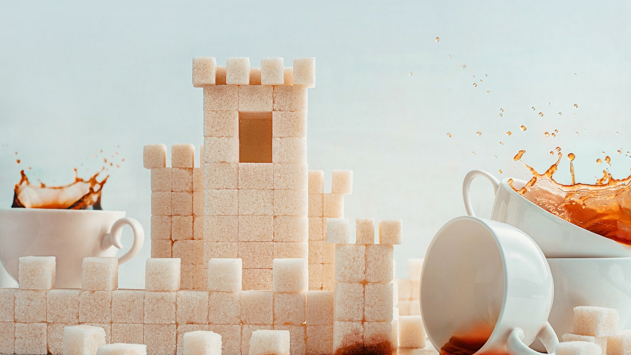 Sugar Cubes and Coffee Cups for 1280 x 720 HDTV 720p resolution