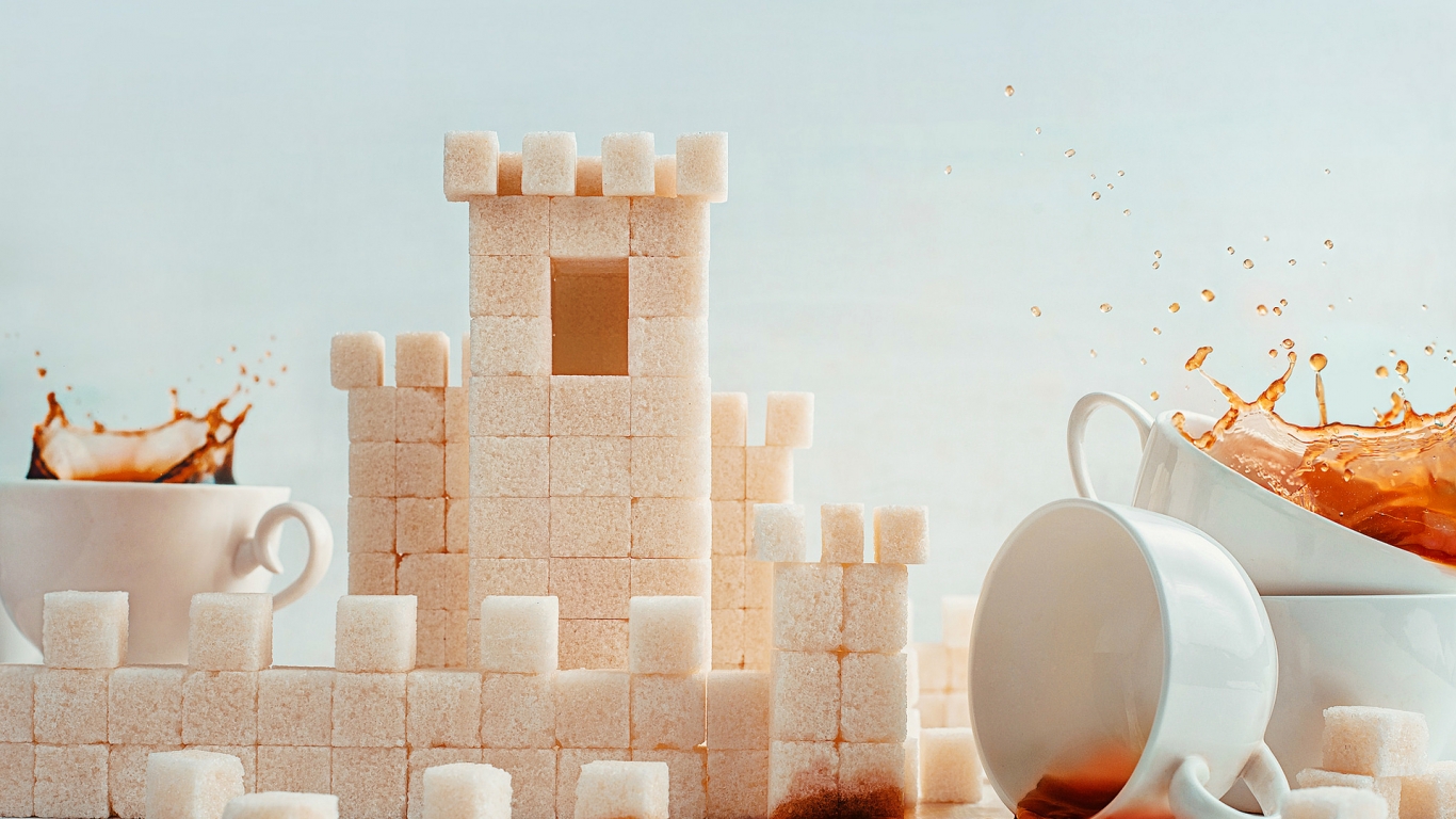 Sugar Cubes and Coffee Cups for 1366 x 768 HDTV resolution