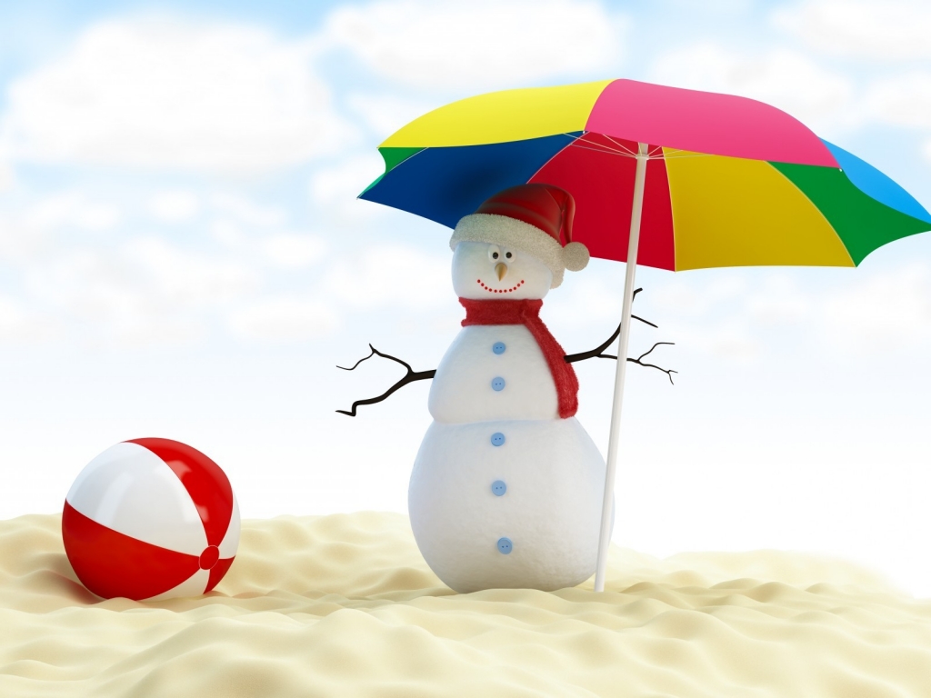 Summer Snowman for 1024 x 768 resolution