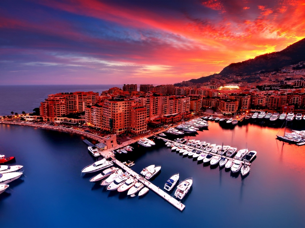 Sunrise in Monaco for 1024 x 768 resolution