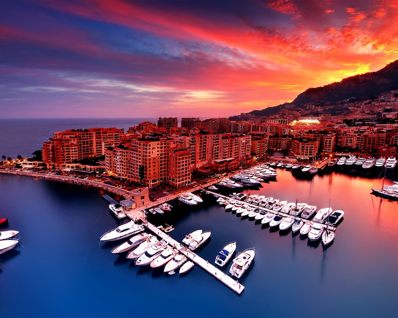 Sunrise in Monaco for 1280 x 1024 resolution