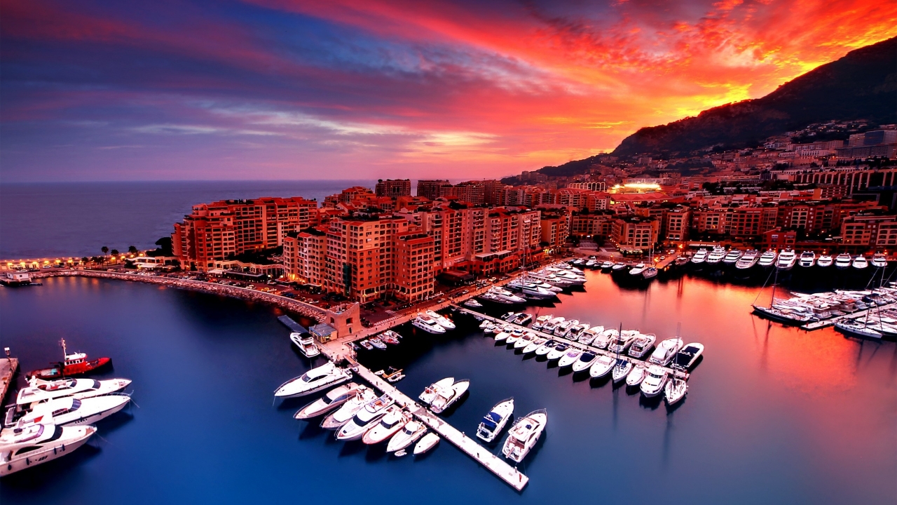Sunrise in Monaco for 1280 x 720 HDTV 720p resolution