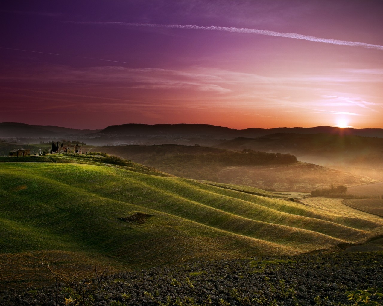 Sunset in Tuscany for 1280 x 1024 resolution