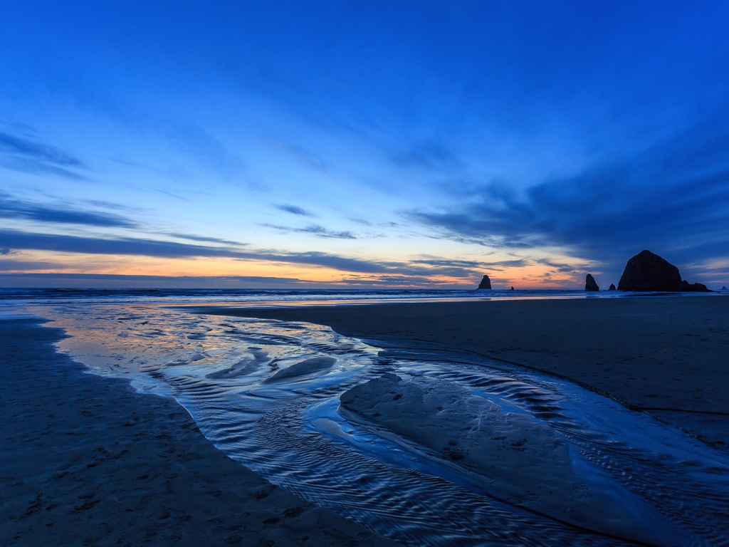 Sunset Oregon Beach for 1024 x 768 resolution