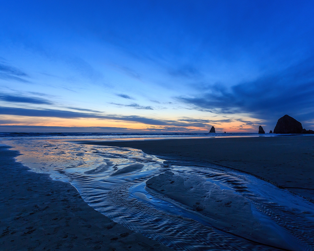 Sunset Oregon Beach for 1280 x 1024 resolution