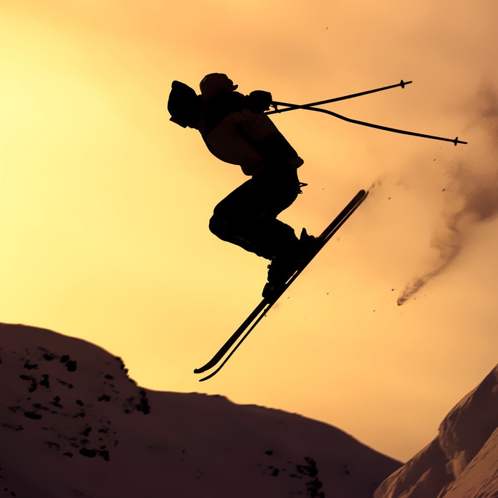 Sunset Skiing for 1024 x 1024 iPad resolution