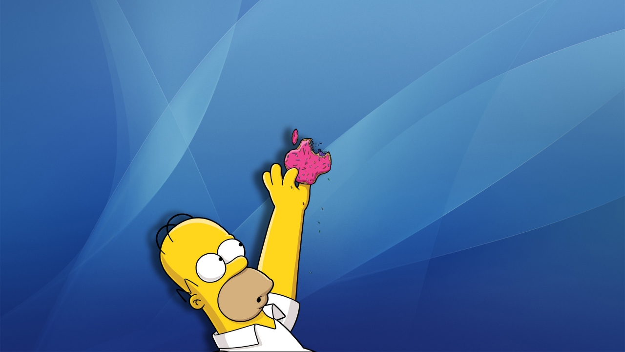 Super Simpsons Homer Apple for 1280 x 720 HDTV 720p resolution