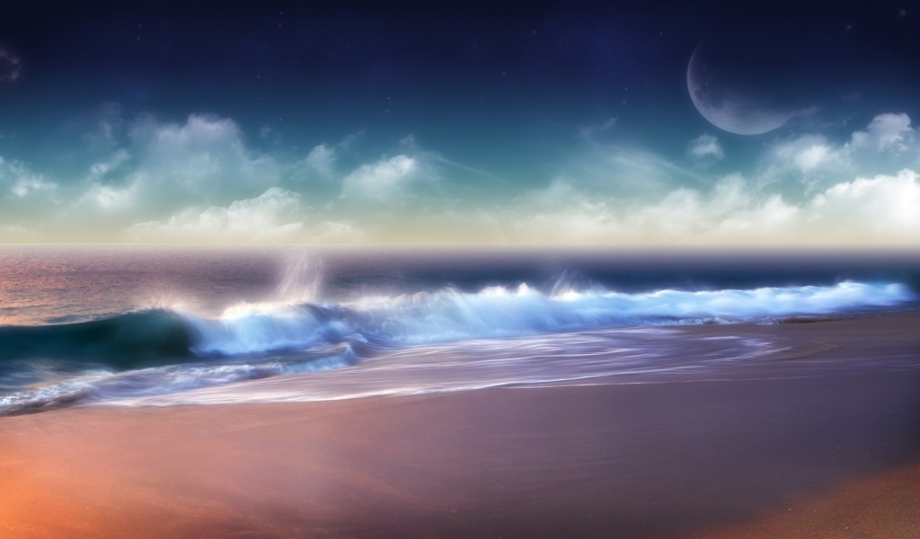 Superb Ocean Sunset for 1024 x 600 widescreen resolution